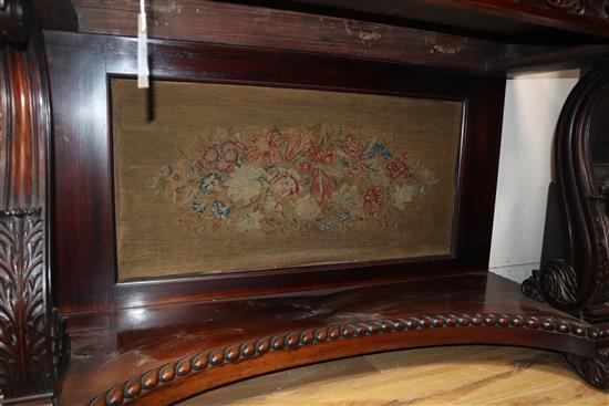 An early 19th century Anglo Indian carved rosewood console table, W.4ft 3in. D.1ft 10in. H.2ft 7in.